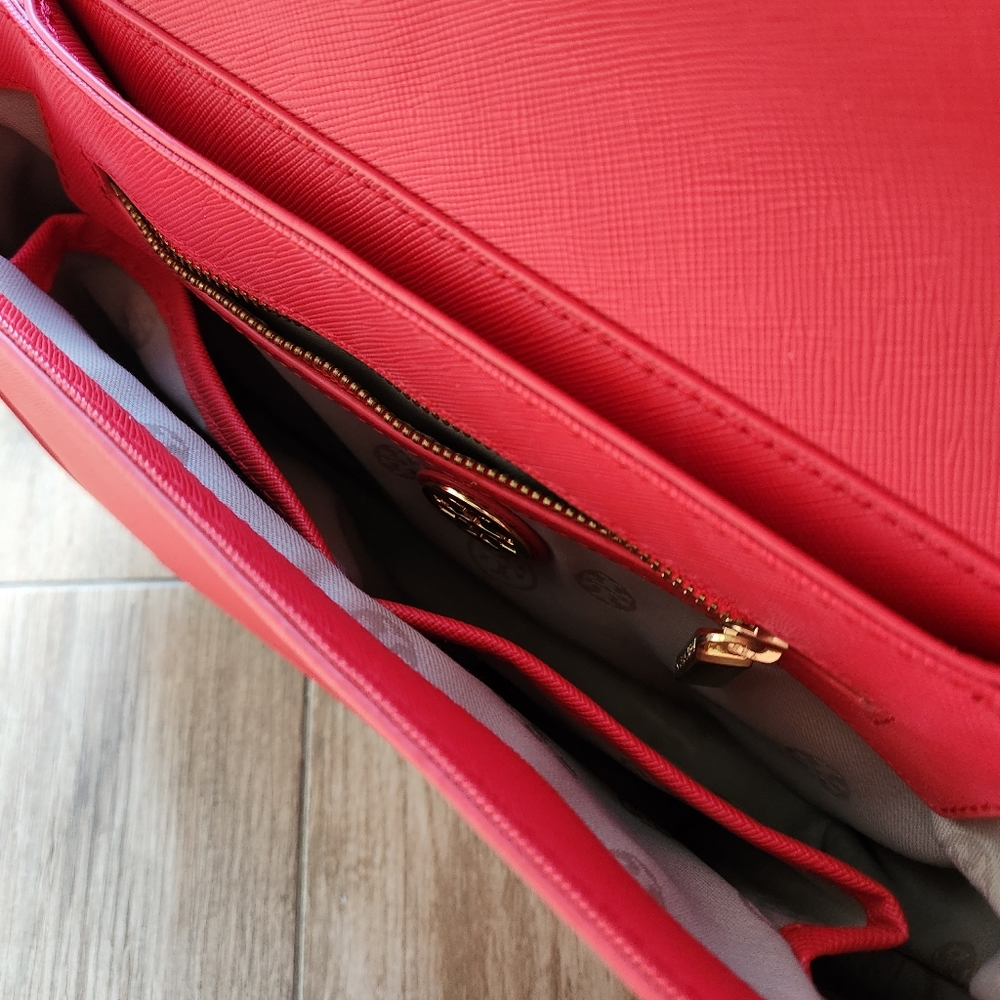 Tory Burch Kelsey Shoulder Bag Poppy Red - Picture 7 of 8